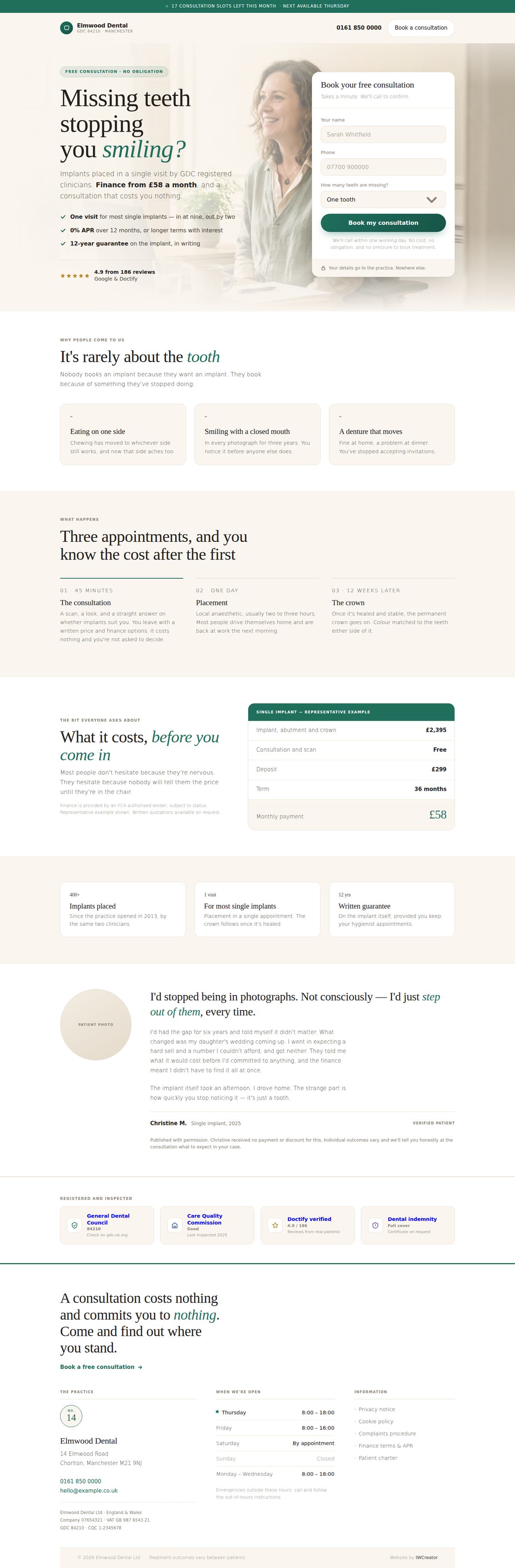 The full clinic campaign page